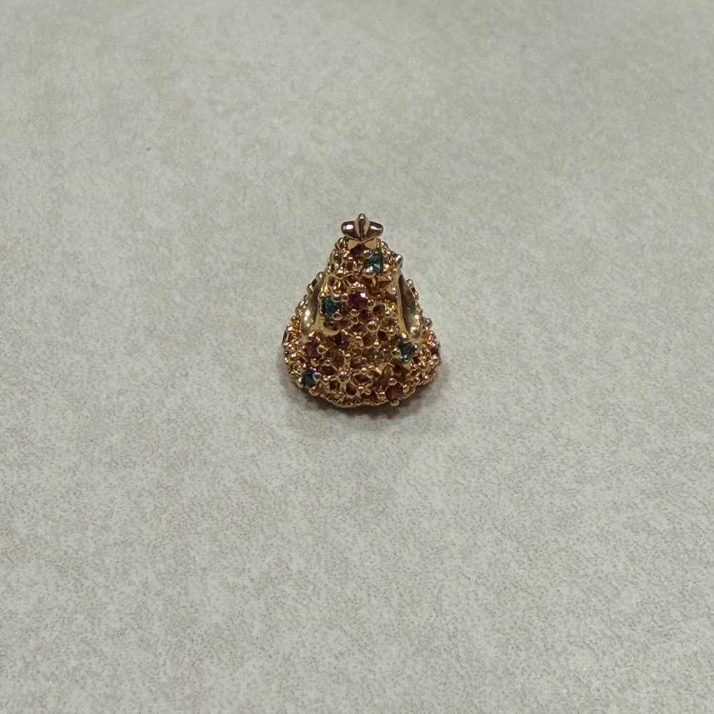 Pandora Gold Christmas Tree Charm